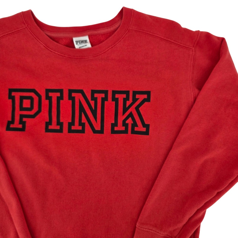 PINK‎ Victoria's Secret Red Crewneck Sweatshirt Pullover Comfy Loungewear